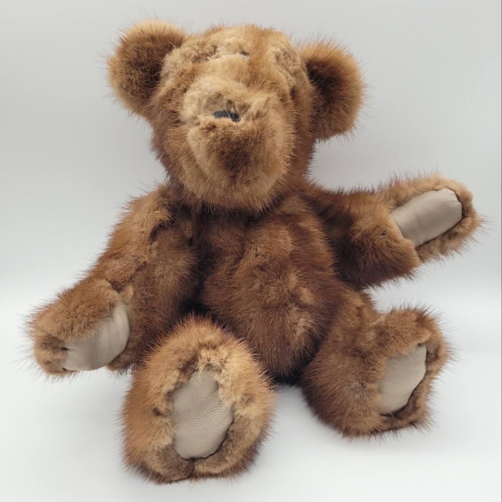 VINTAGE | handmade jointed mink fur teddy bear